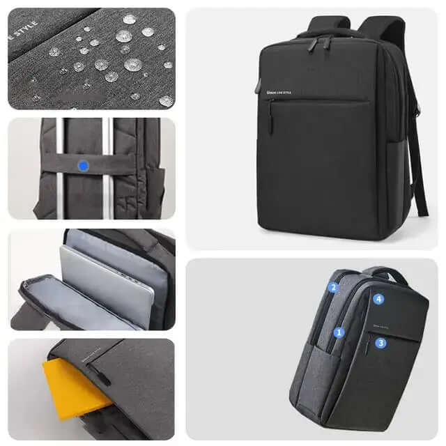 Mochila para portátil resistente al agua y con capacidad
