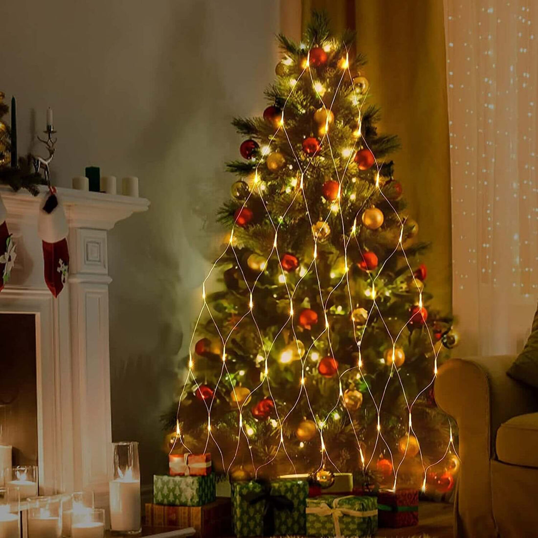 Net Mesh Solar Fairy Lights - 11 Étoiles