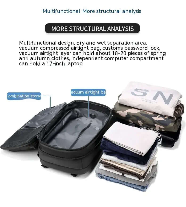 Sac à dos de voyage multifonctionnel pour homme avec compartiment pour ordinateur portable