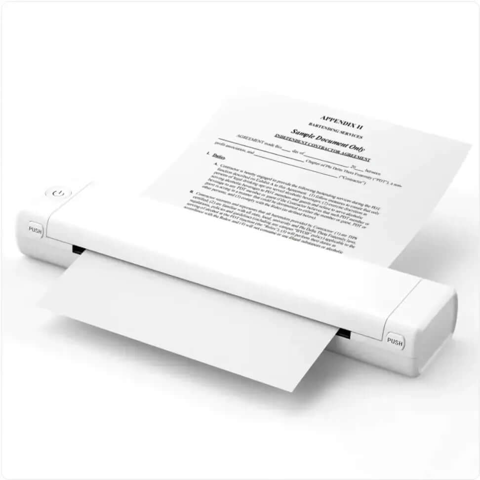 A4 Portable Wireless Bluetooth Thermal Printer for Travel & Mobile Office