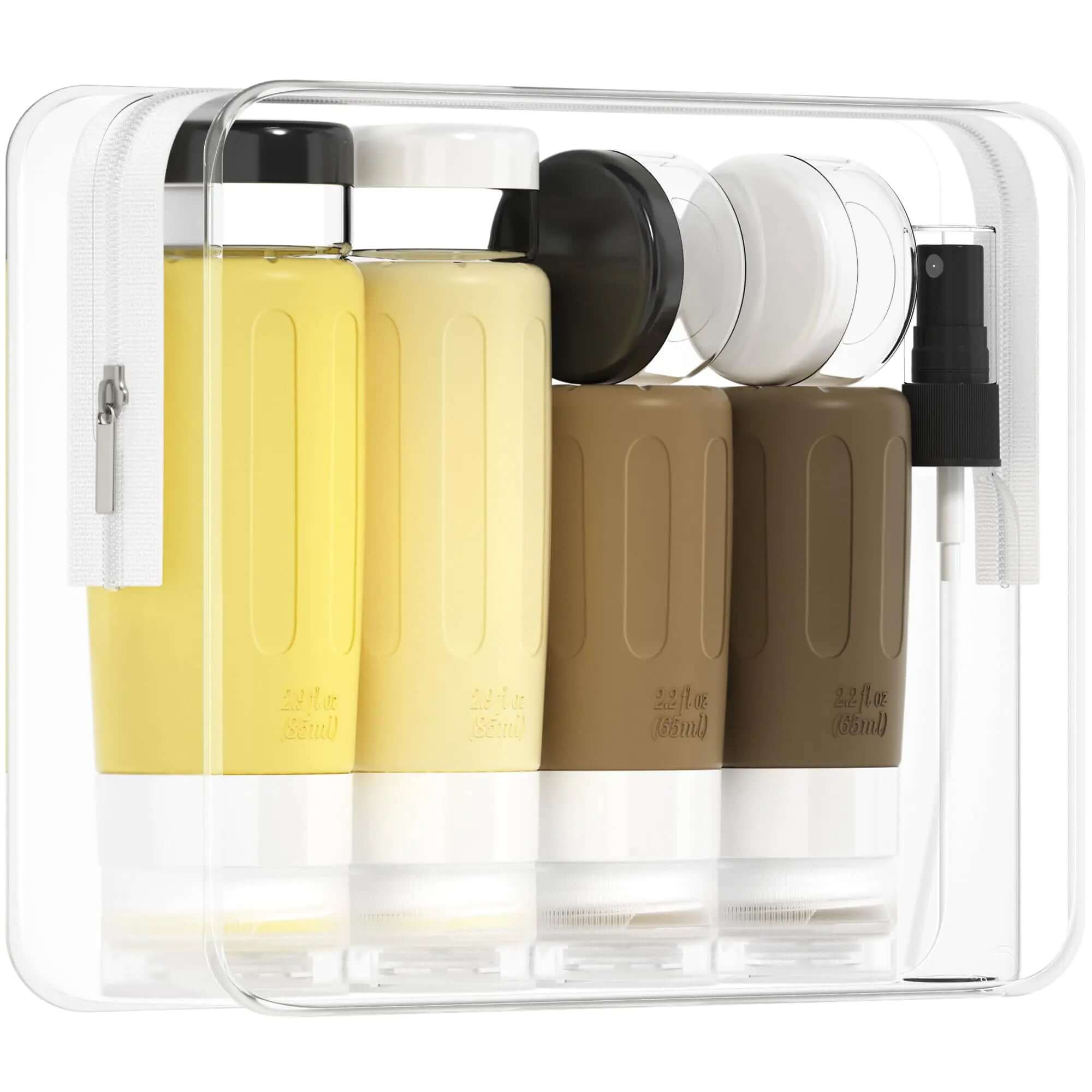 Morfone 16-Pack Travel Bottles Set for Toiletries (Brown Yellow)