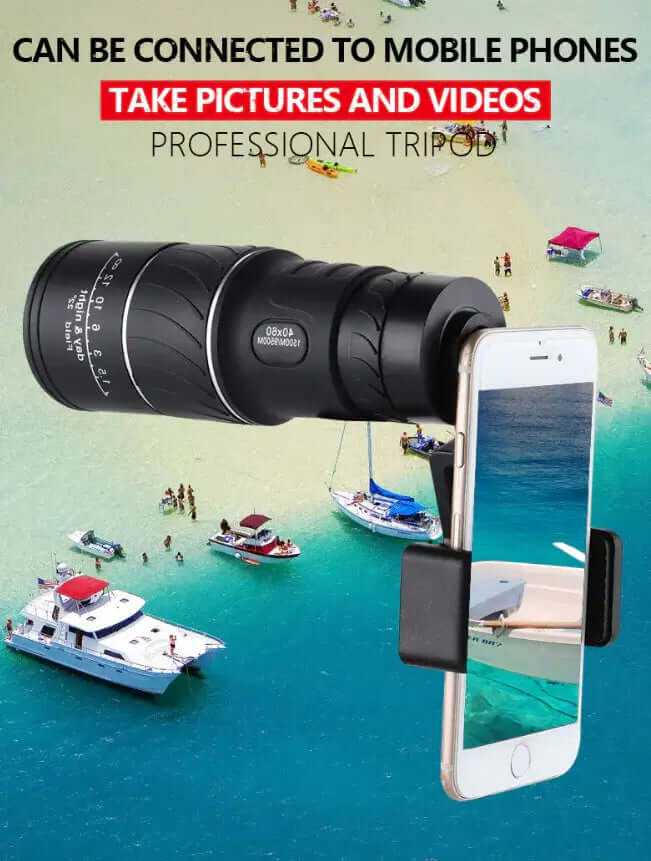 Jumelles monoculaires 40X60 avec vision nocturne Prisme BAK4 Haute puissance Étanche