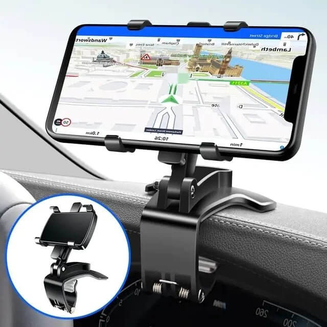 The 360° Car Rear View Mirror Phone Holder is a versatile and practical accessory designed to keep your smartphone secure and accessible while driving. Featuring a 360-degree adjustable rotation, it allows you to position your phone at the perfect angle for navigation, hands-free calls, or music control. The sturdy clamp attaches easily to your rearview mirror, ensuring stability even on bumpy roads. Compatible with a wide range of smartphones, this holder is ideal for drivers looking to enhance safety.