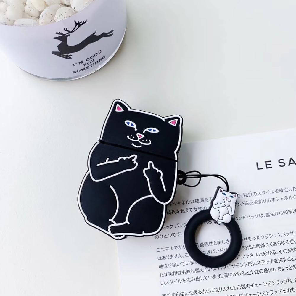 Cartoon Cat AirPods Case - 11 Étoiles