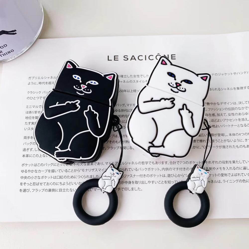 Cartoon Cat AirPods Case - 11 Étoiles