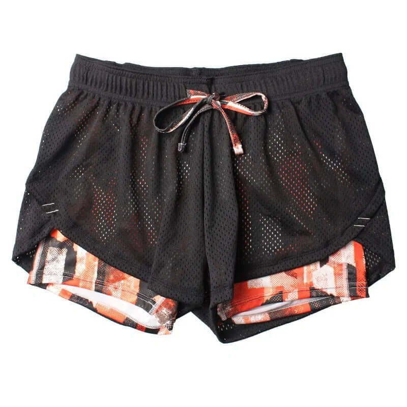 Pantalones cortos de yoga y fitness para mujer: mallas elásticas para correr con paneles de malla transpirable