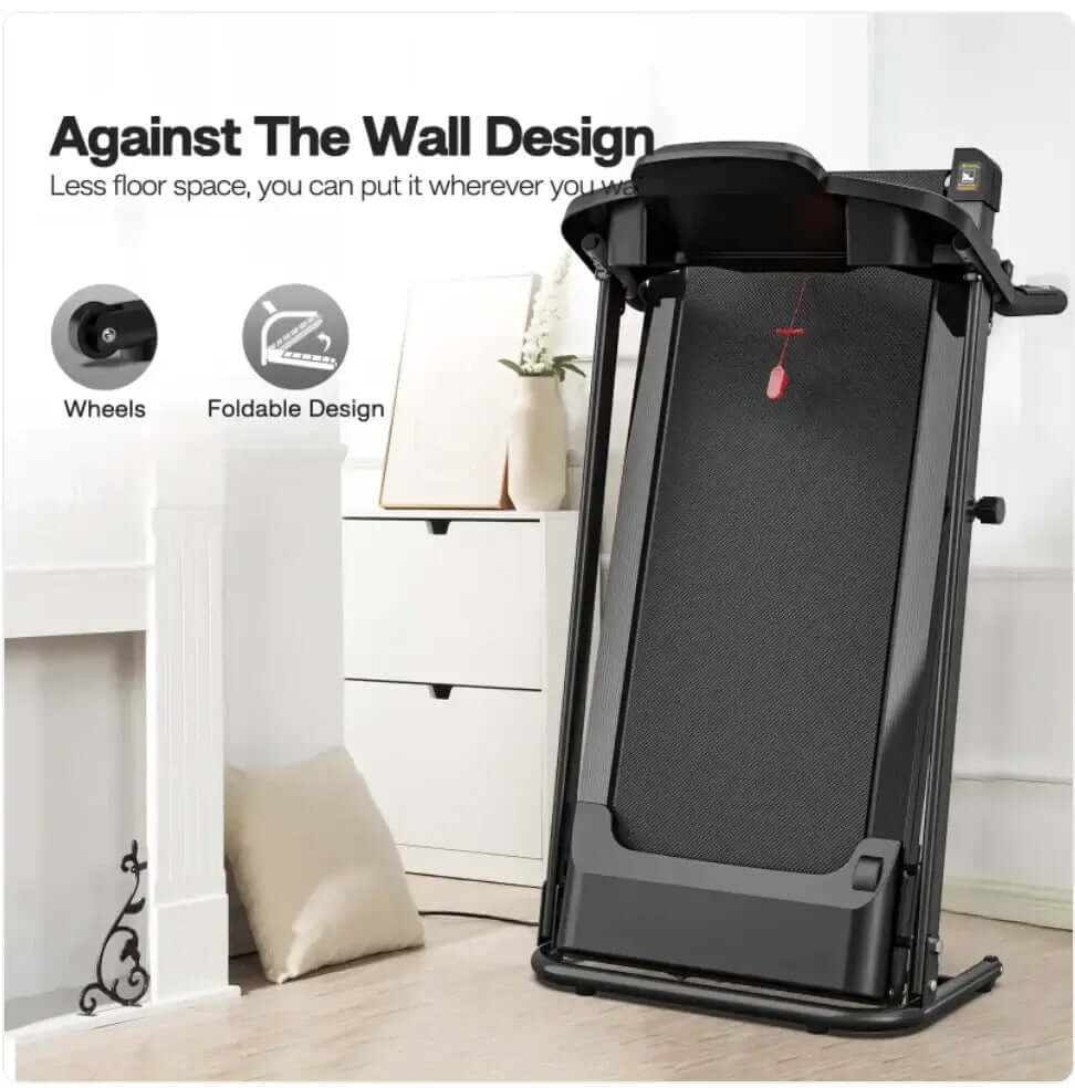 Tapis de course pliable avec capteur de pouls – Solution de fitness peu encombrante