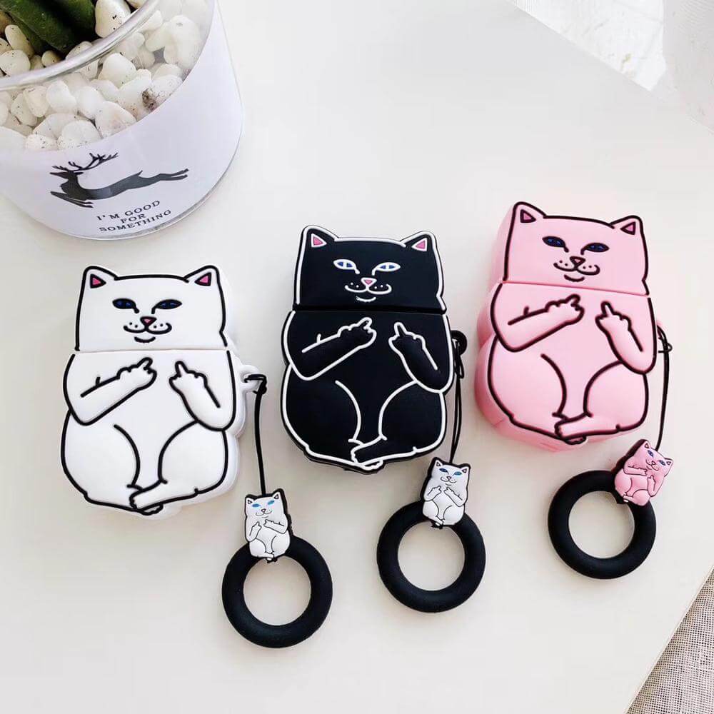 Cartoon Cat AirPods Case - 11 Étoiles