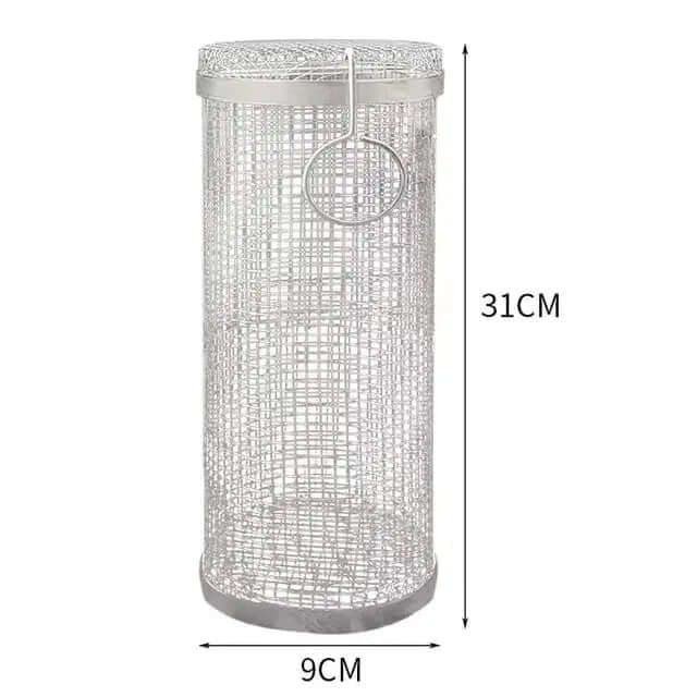 Panier rond en acier inoxydable pour barbecue – Idéal pour les grillades en plein air et le camping