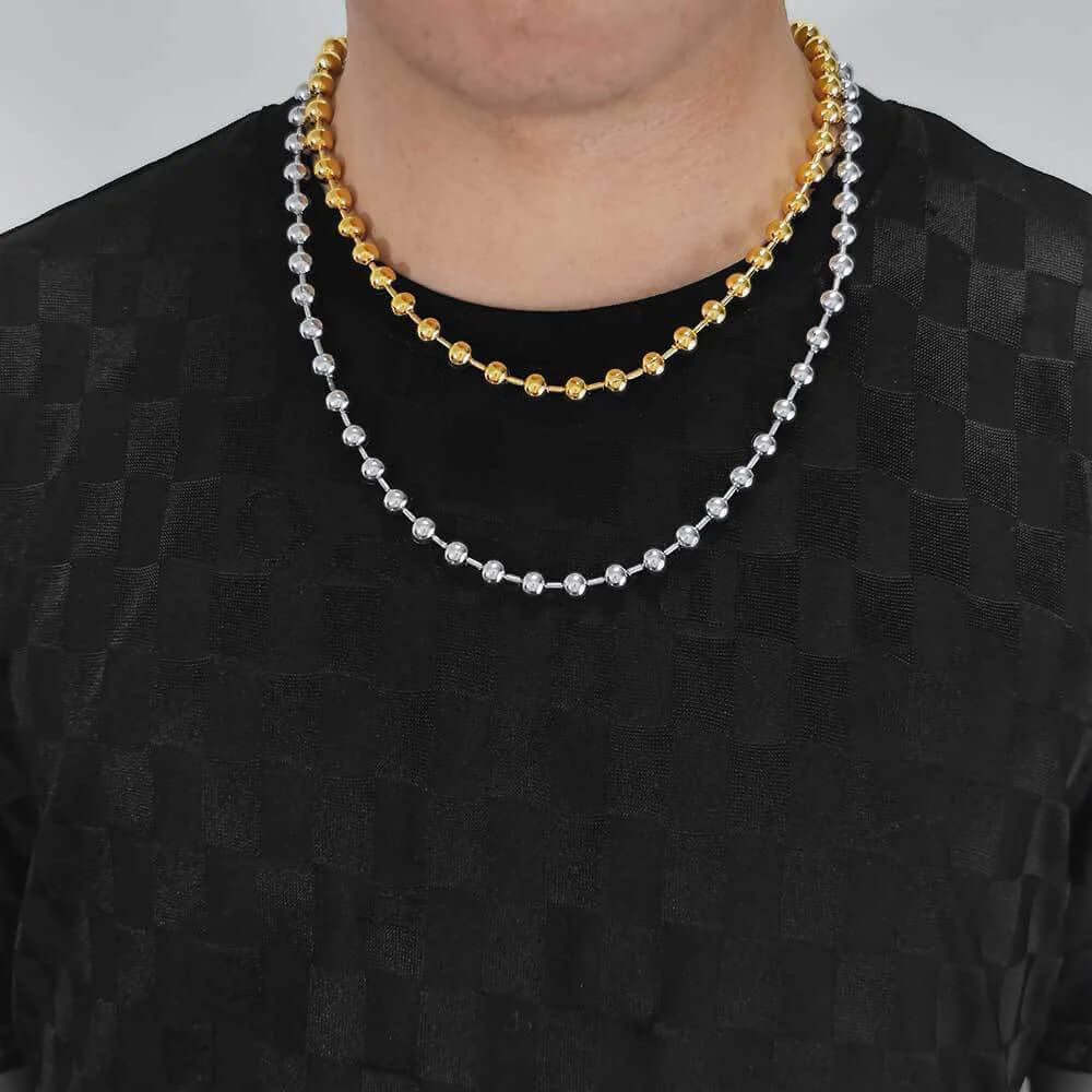 The 50cm Stainless Steel Bead Chain Necklace is a versatile and durable accessory that complements any style. Crafted from high-quality stainless steel, this necklace is resistant to tarnishing and corrosion, ensuring long-lasting wear. The bead chain design adds a subtle yet stylish touch, making it perfect for pairing with pendants or wearing on its own. Its lightweight and comfortable fit make it ideal for daily wear or layering with other jewelry. A timeless piece for men and women alike, combining eleg