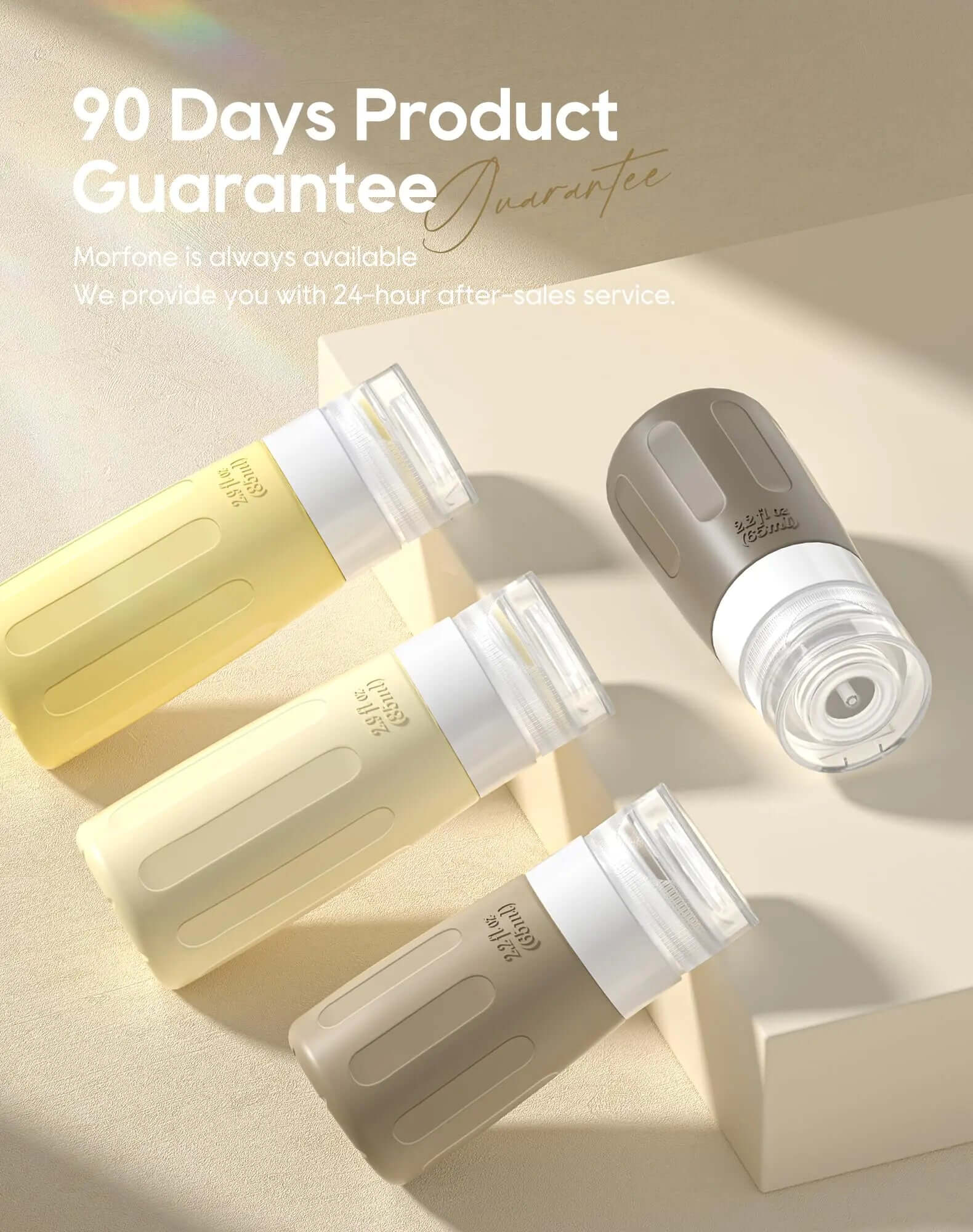 Morfone 16-Pack Travel Bottles Set for Toiletries (Brown Yellow)