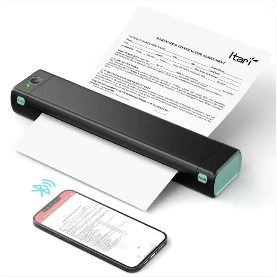 Impresora térmica portátil inalámbrica Bluetooth A4 para viajes y oficinas móviles