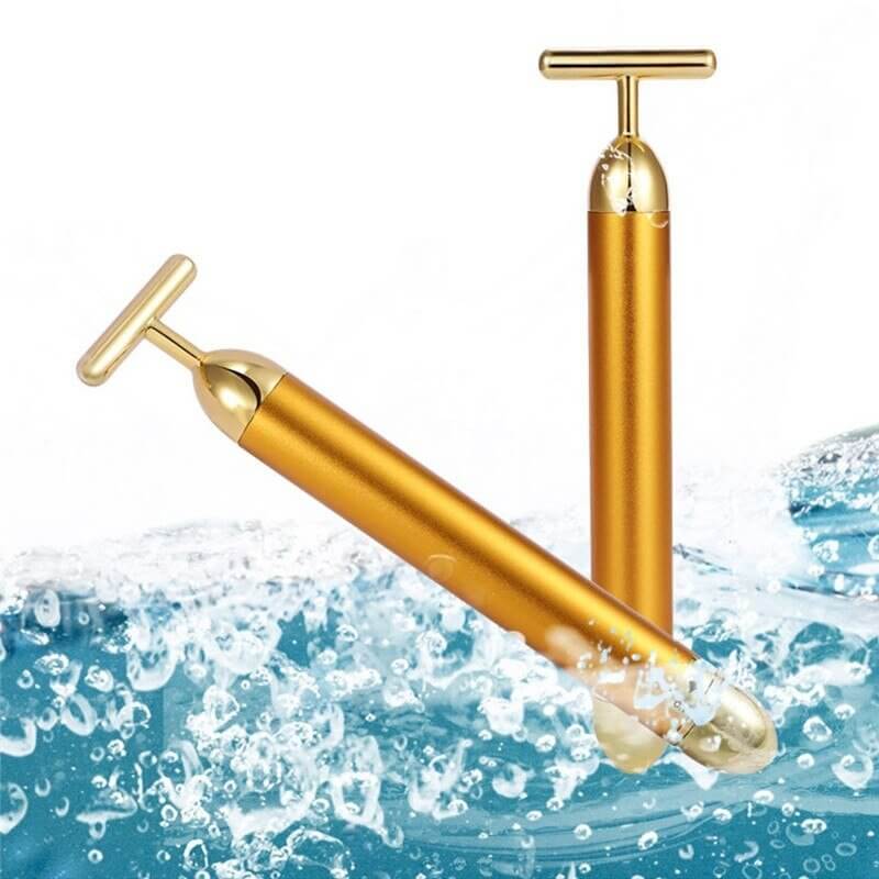 Energy 24K Gold T Beauty Bar Facial Roller Massager - 11 Étoiles
