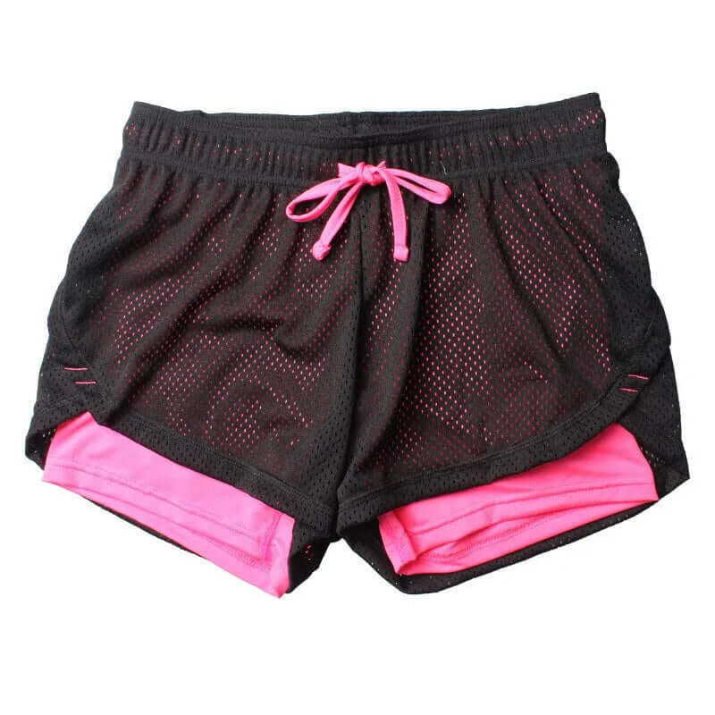 Pantalones cortos de yoga y fitness para mujer: mallas elásticas para correr con paneles de malla transpirable