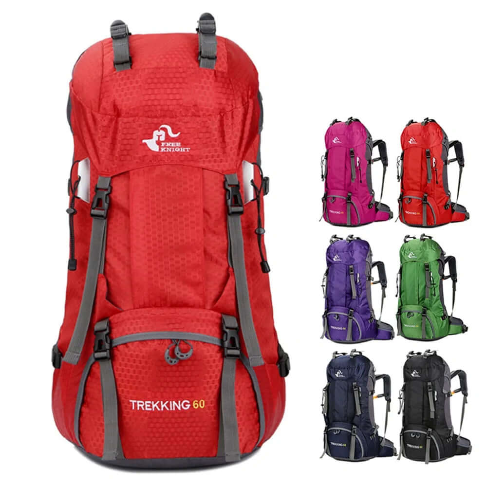 60-Litres Outdoor Camping Backpack with Rain Cover