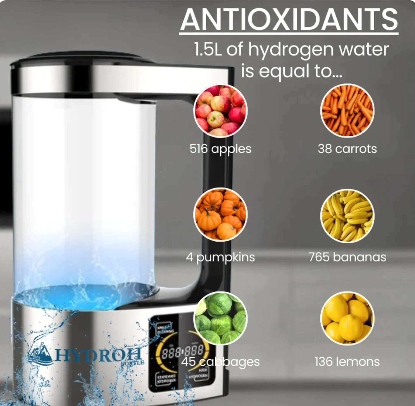 Pichet à eau hydrogénée