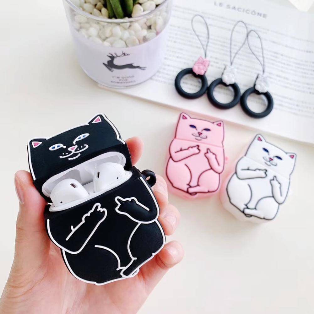 Cartoon Cat AirPods Case - 11 Étoiles