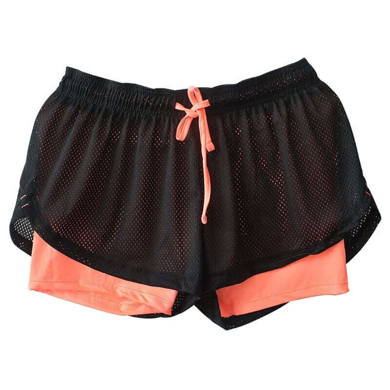 Pantalones cortos de yoga y fitness para mujer: mallas elásticas para correr con paneles de malla transpirable