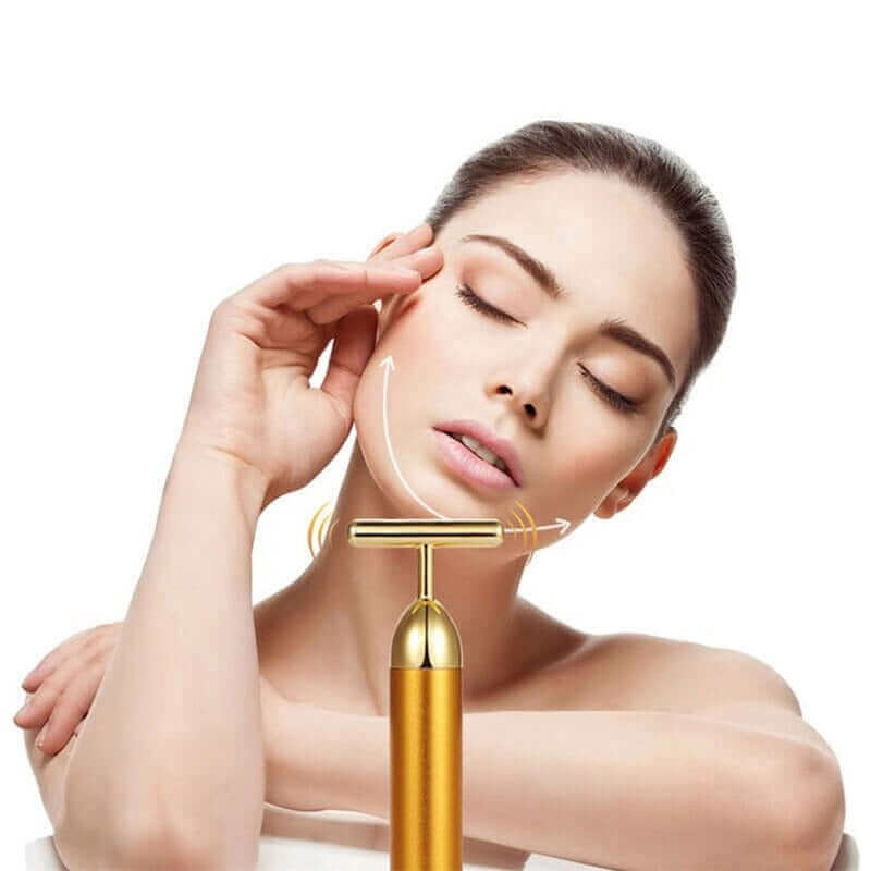 Energy 24K Gold T Beauty Bar Facial Roller Massager - 11 Étoiles