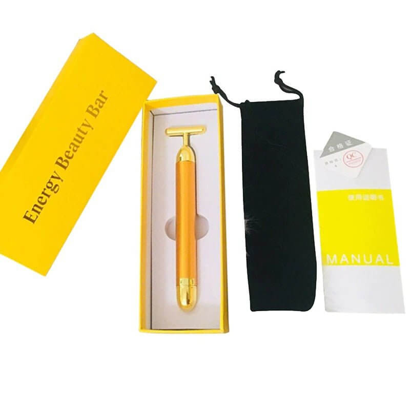 Energy 24K Gold T Beauty Bar Facial Roller Massager - 11 Étoiles