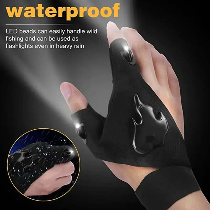 Gants avec lampe de poche rechargeable