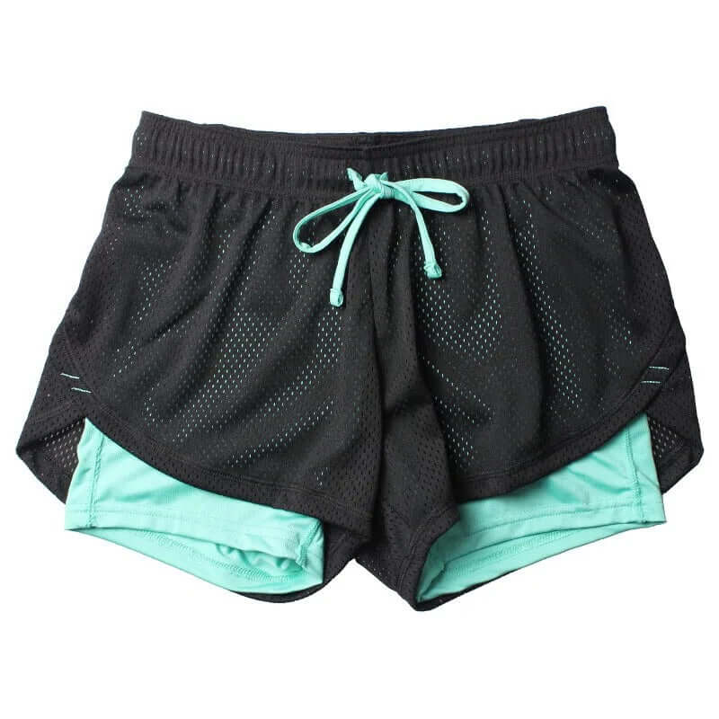 Pantalones cortos de yoga y fitness para mujer: mallas elásticas para correr con paneles de malla transpirable