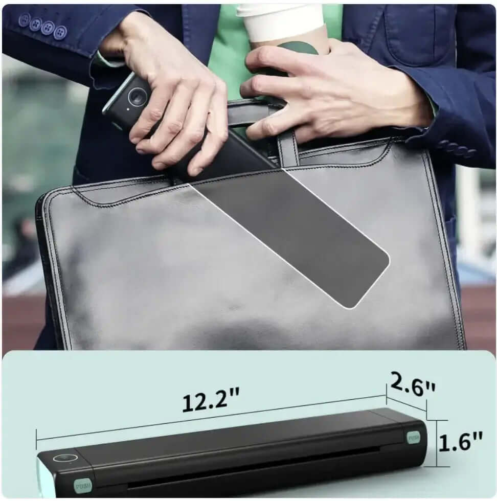 Imprimante thermique Bluetooth sans fil portable A4 pour les voyages et le bureau mobile