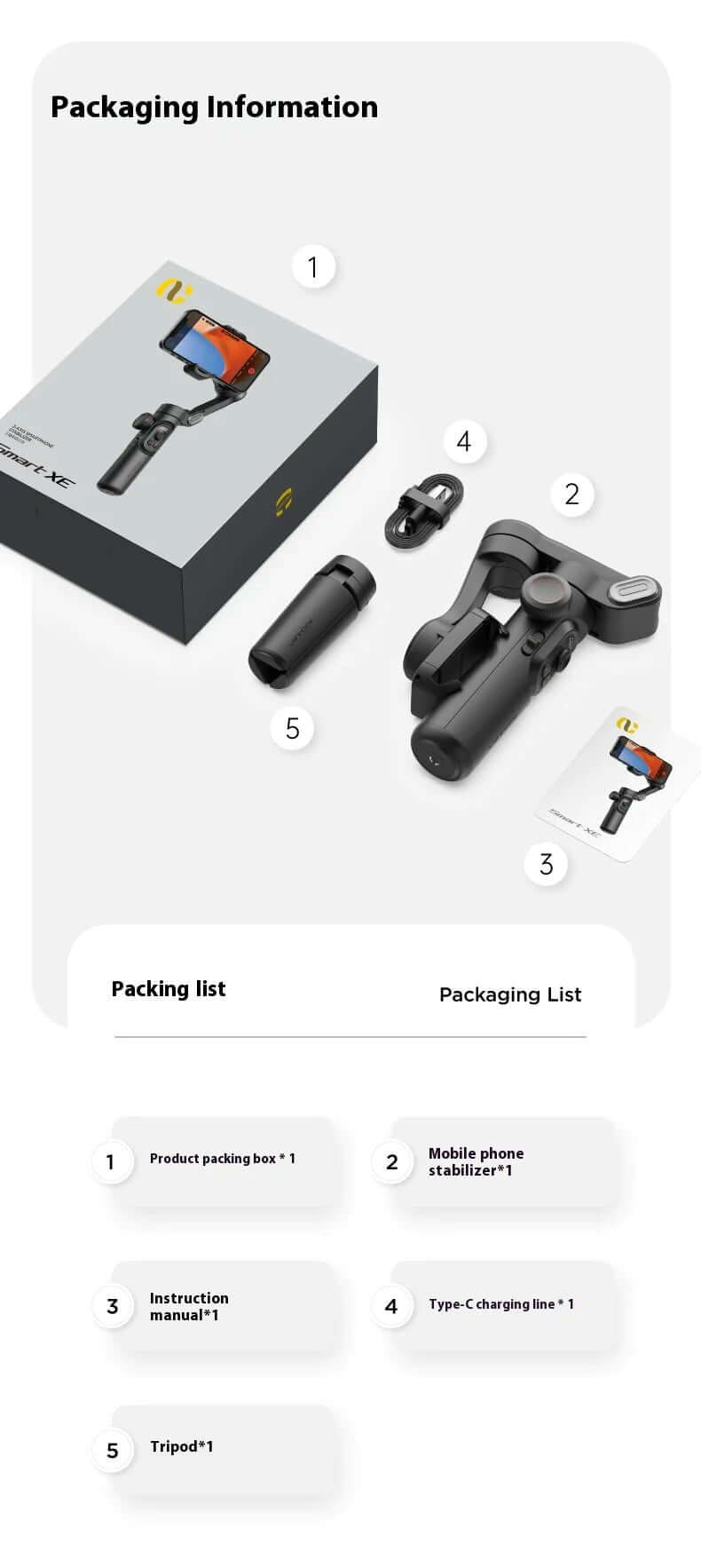 The 3-Axis Smartphone Gimbal is a powerful stabilization tool designed to elevate your mobile photography and videography. With advanced 3-axis stabilization technology, it ensures smooth, shake-free footage, even during dynamic movement. Compatible with most smartphones, this gimbal offers features like object tracking, panorama mode, and time-lapse capabilities for creative shooting.