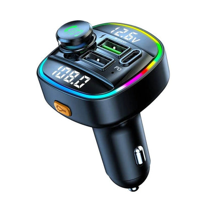 Adaptateur transmetteur FM sans fil Bluetooth 5.0 pour voiture Chargeur USB PD AUX mains libres 