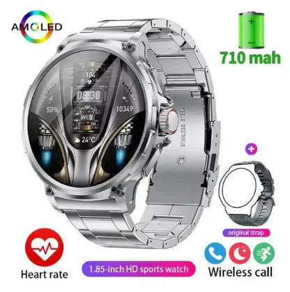 Montre connectée GPS de qualité militaire 2024 pour hommes avec surveillance de la pression artérielle et de l&