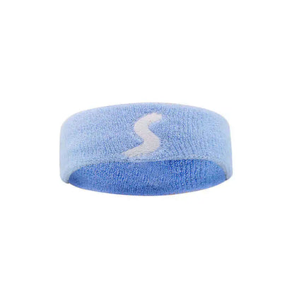 Fitness headband in light blue, designed for maximum comfort and secure fit during sports and workouts.