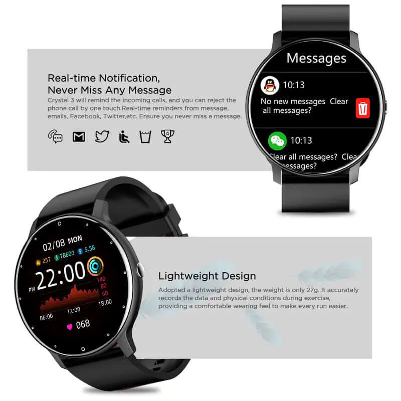 Nuevo reloj inteligente deportivo con pantalla táctil para hombre