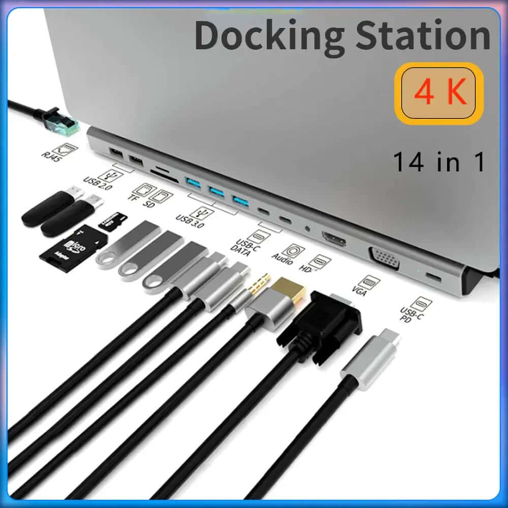 Estación de acoplamiento para ordenador portátil con puerto USB C
