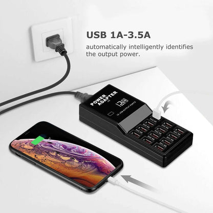 Station de charge USB multi-ports 12 ports, organisateur de chargeur de téléphone portable mural de bureau 