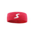 Red fitness headband made of sweat-absorbent fabric, ideal for sports, workouts, and maintaining focus during exercise.