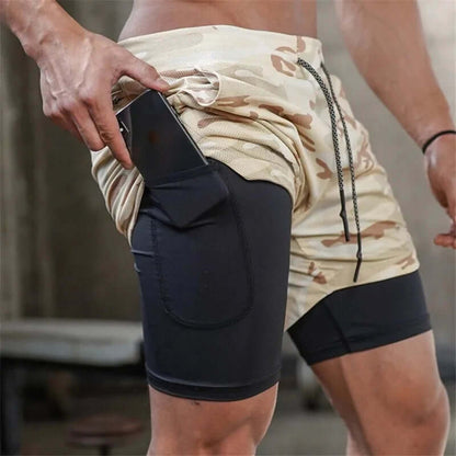 Short de sport 2 en 1 pour homme