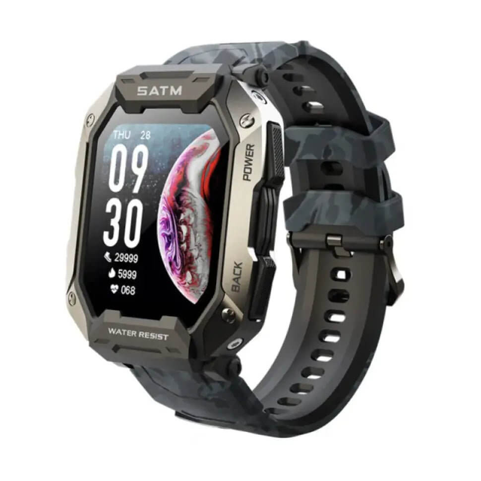 Montre connectée polyvalente avec bracelet en silicone pour les loisirs des hommes