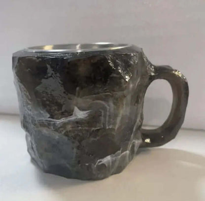 Tazas de café de cristal mineral de resina de 400 ml con asas, elegantes tazas de cristal mineral falso para el lugar de trabajo, decoración del hogar, regalo de Navidad, aparatos de cocina