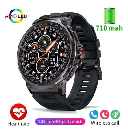 Montre connectée GPS de qualité militaire 2024 pour hommes avec surveillance de la pression artérielle et de l&