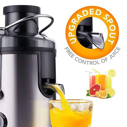 Press Juicer Machine with upgraded spout for free juice control, perfect for extracting juice from fruits and vegetables.