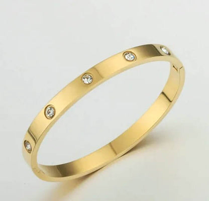 Pulsera minimalista con diamantes a juego
