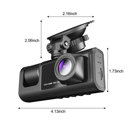 Caméra de tableau de bord à double objectif HD 1080P pour voiture, enregistreur vidéo avant/arrière/intérieur, capteur G 