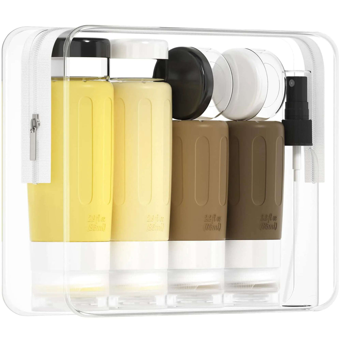 Lot de 16 flacons de voyage Morfone pour produits de toilette (marron jaune)