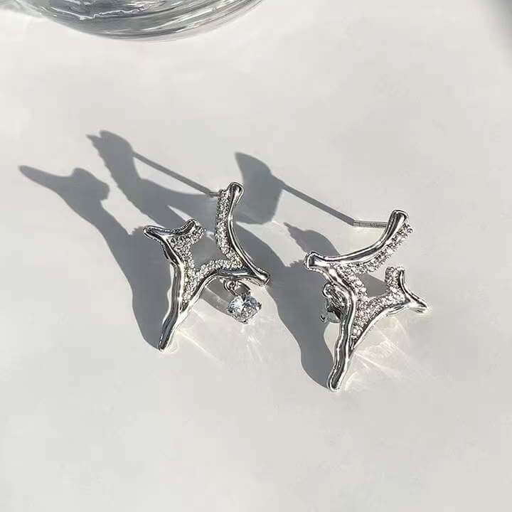 Asterism Rhinestone Earrings - 11 Étoiles
