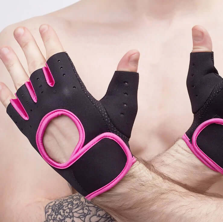 Guante de fitness antideslizante de medio dedo para levantamiento de pesas