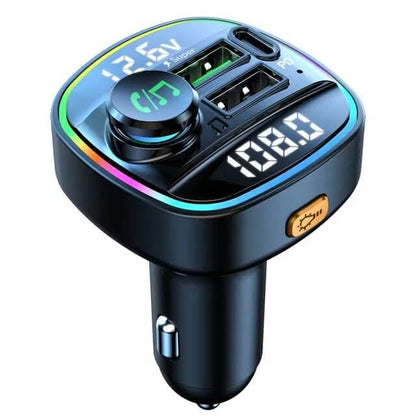 Adaptateur transmetteur FM sans fil Bluetooth 5.0 pour voiture Chargeur USB PD AUX mains libres 