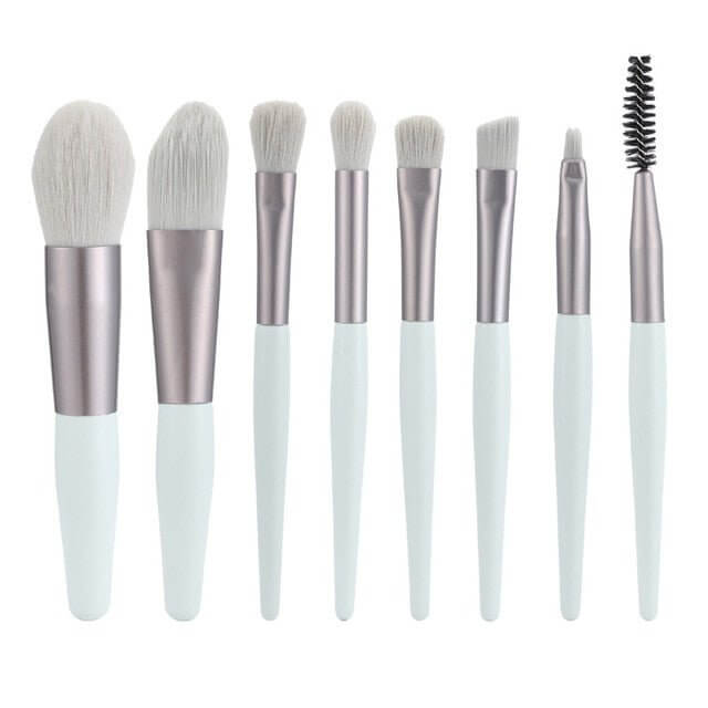 The 8-Piece Makeup Brush Set is a must-have for flawless makeup application. This versatile set includes all the essentials, from foundation and blush brushes to precision tools for eyeshadow and eyeliner. Crafted with soft, high-quality bristles, these brushes are gentle on the skin and provide smooth, even application. The lightweight, ergonomic handles offer easy control, making them perfect for both beginners and professionals. 
