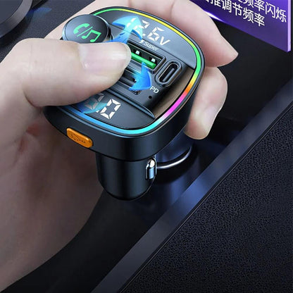 Adaptateur transmetteur FM sans fil Bluetooth 5.0 pour voiture Chargeur USB PD AUX mains libres 