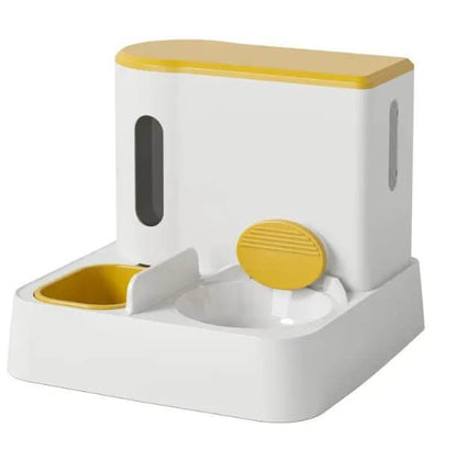 This Automatic Cat Feeder &amp; Water Dispenser features a dual-bowl design, offering a convenient and hygienic way to ensure your furry friend stays well-fed and hydrated.