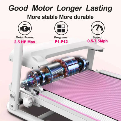 Home Folding Treadmill With Pulse Sensor